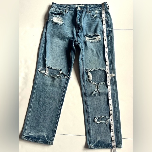 Pacsun Los Angeles Distressed Blue Mom Jeans Size 26 - Picture 6 of 13